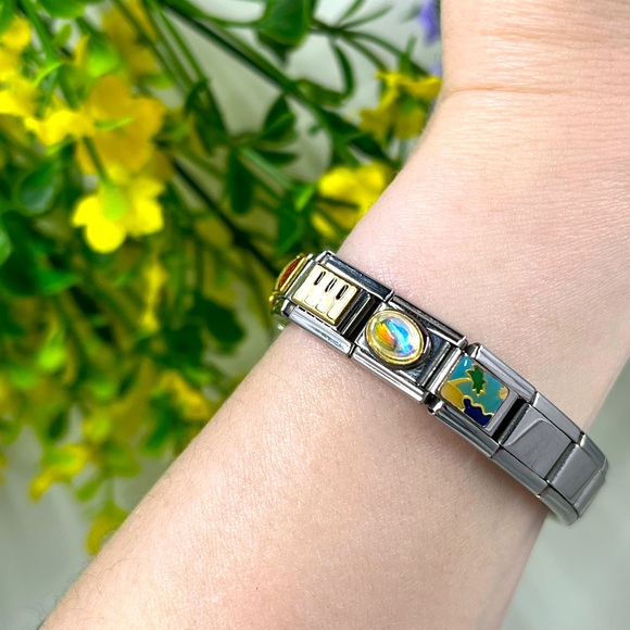 Vintage Y2K Throw Back Stainless Steel Link Customizable Bracelet - Picture 3 of 7